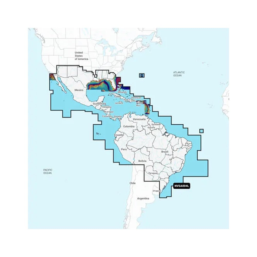 Garmin Navionics Vision+ NVSA004L - Mexico, the Caribbean to Brazil - Inland Coastal Marine Charts [010 - C1285 - 00] - Fin &amp; Anchor