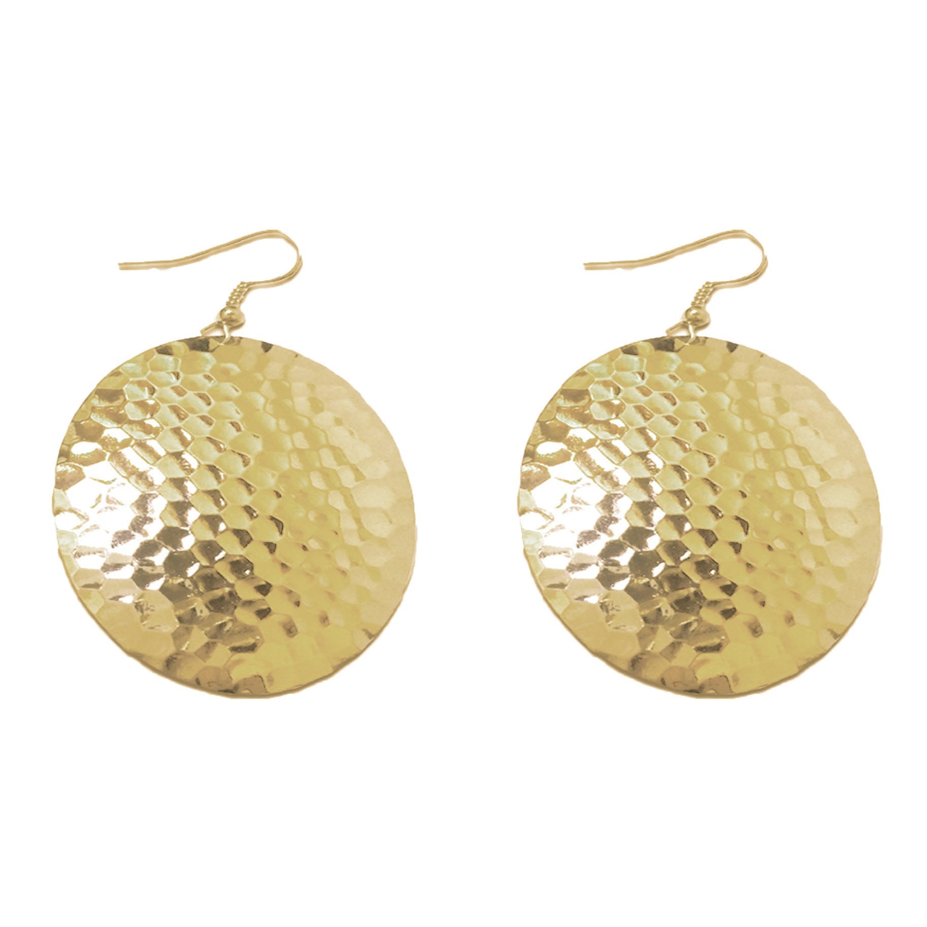 Hammered Circle Earrings | Gold or Silver Dipped