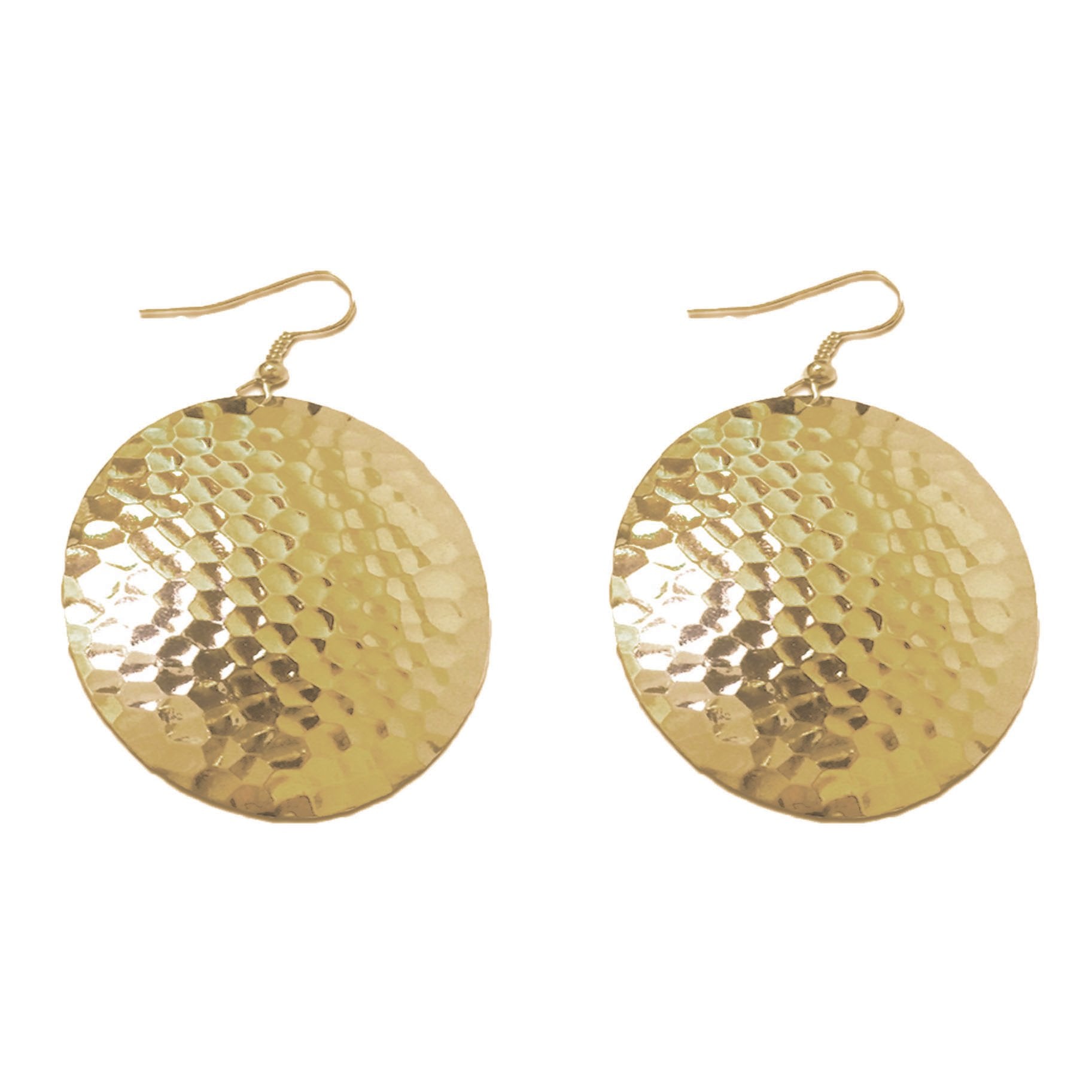 Hammered Circle Earrings | Gold or Silver Dipped
