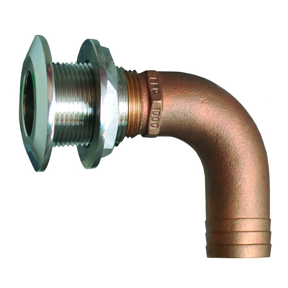 GROCO 1 - 1/2" 90 Degree Hose Thru - Hull Fitting [HTHC - 1500 - S]