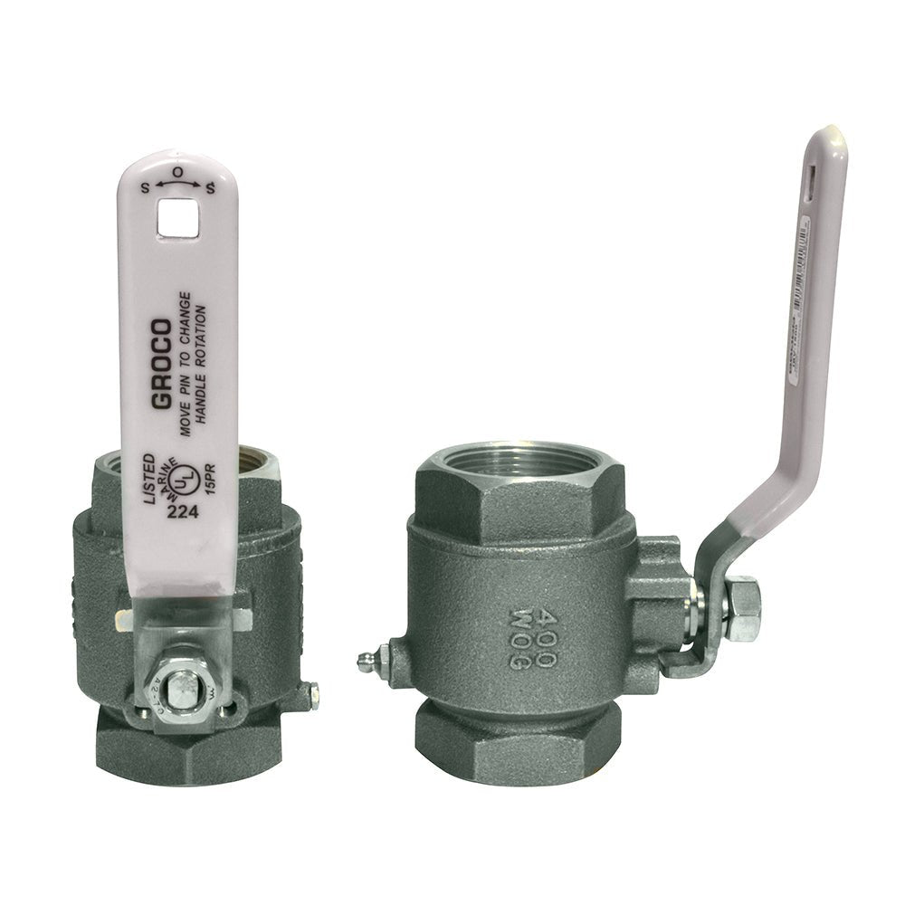 GROCO 1 - 1/2&quot; NPT Stainless Steel In - Line Ball Valve [IBV - 1500 - S]