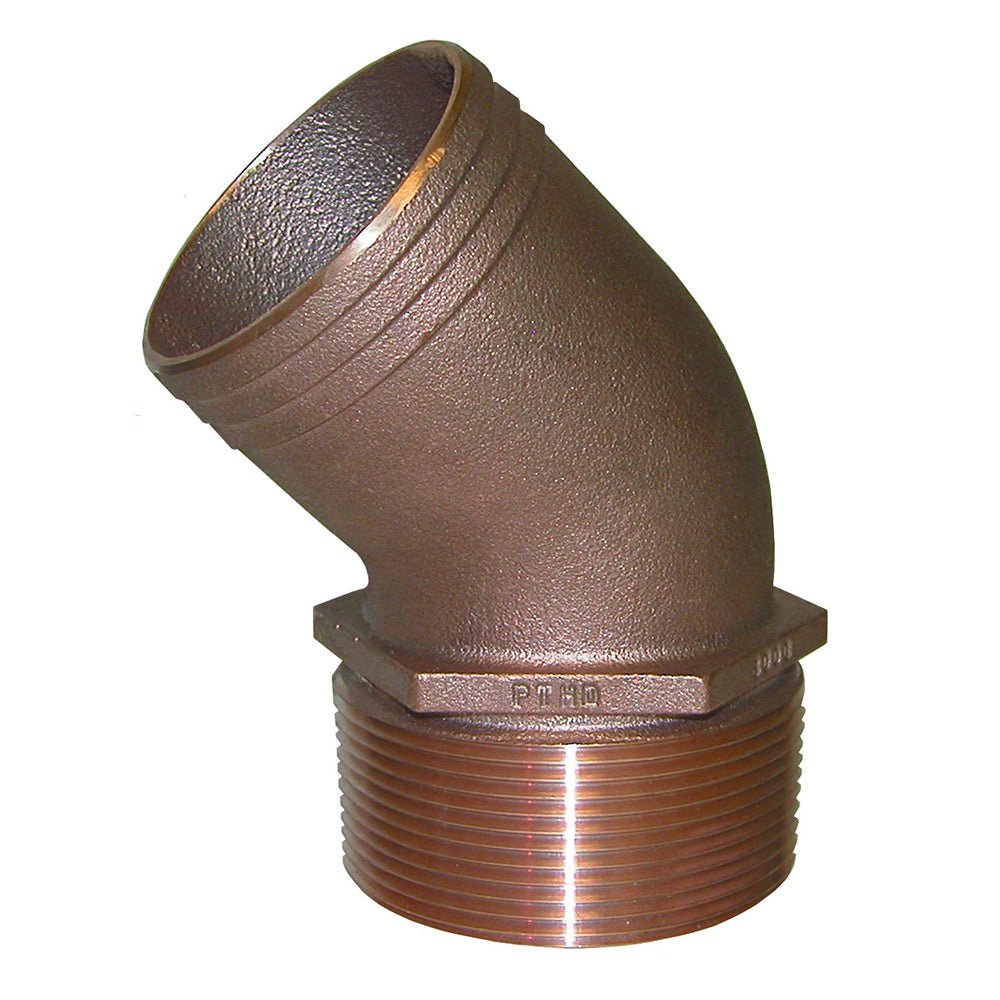 GROCO 1&quot; NPT Bronze 45 Degree Pipe to 1&quot; Hose [PTHD - 1000]