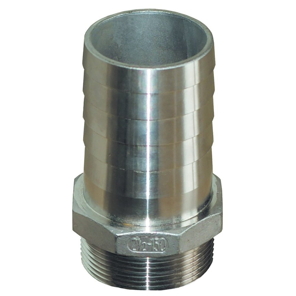 GROCO 1&quot; NPT x 1&quot; ID Stainless Steel Pipe to Hose Straight Fitting [PTH - 1000 - S]