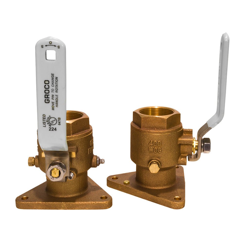 GROCO 2&quot; Bronze Tri - Flanged Ball Valve/Seacock [FBV - 2000]