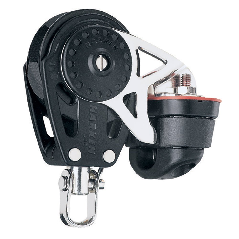 Harken 40mm Carbo Single Ratchet Block w/Swivel Becket Cam Cleat [2610]