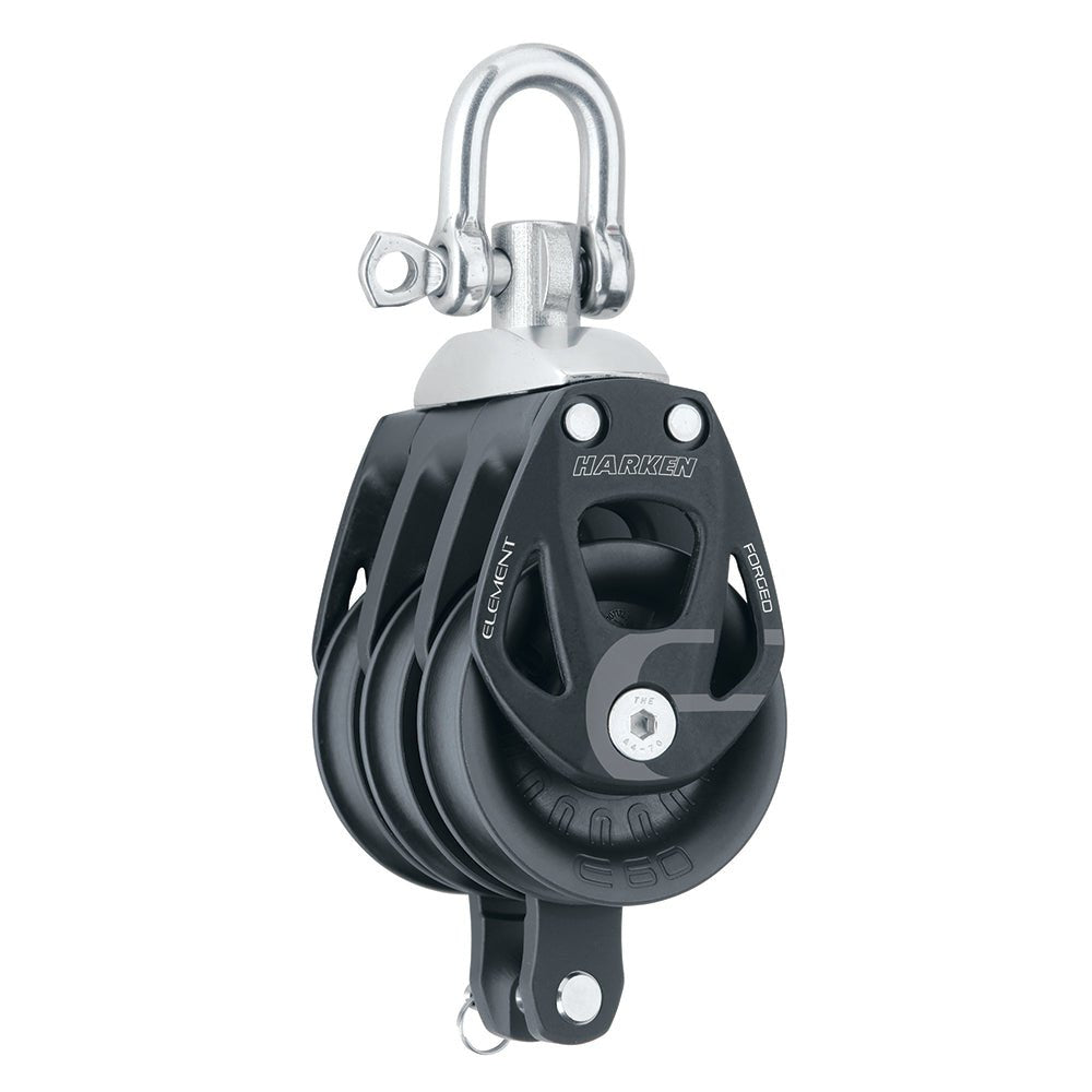 Harken 60mm Triple Aluminum Element Block w/Swivel Becket [6273]