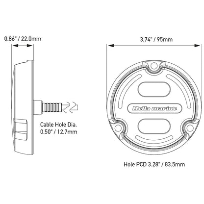 Hella Marine A2 RGB Underwater Light - 3000 Lumens - Black Housing - Charcoal Lens w/Edge Light [016148 - 001]