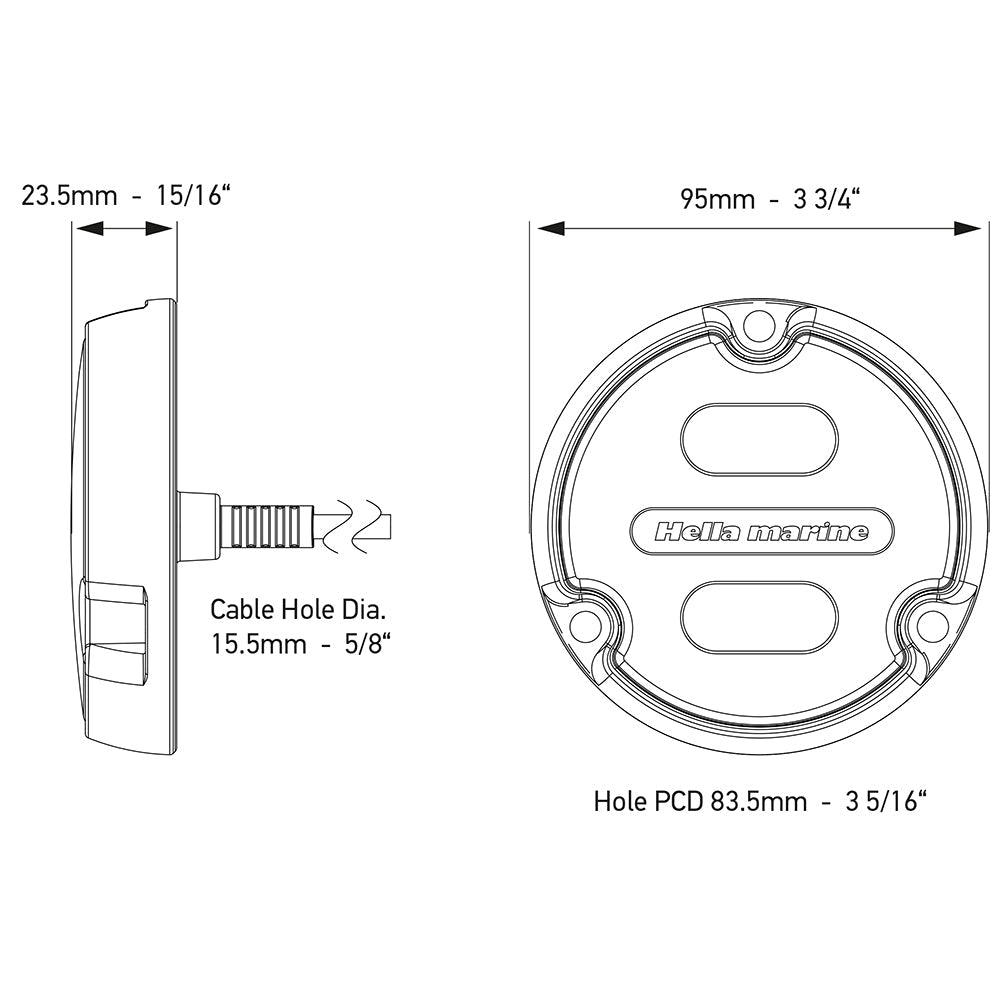 Hella Marine Apelo A1 Blue White Underwater Light - 1800 Lumens - Black Housing - Charcoal Lens [016145 - 001]