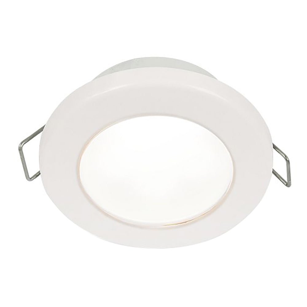 Hella Marine EuroLED 75 3&quot; Round Spring Mount Down Light - White LED - White Plastic Rim - 12V [958110511]