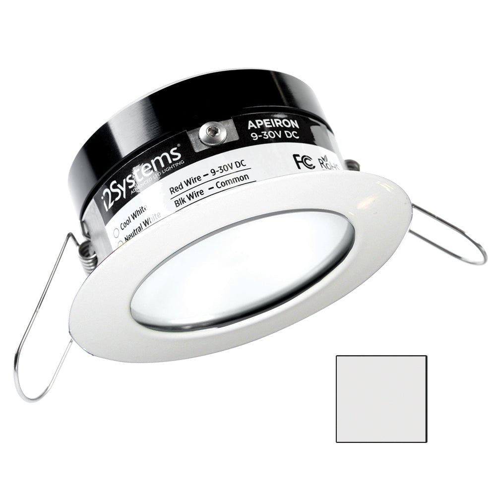 i2Systems Apeiron PRO A503 - 3W Spring Mount Light - Round - Cool White - White Finish [A503 - 31AAG]