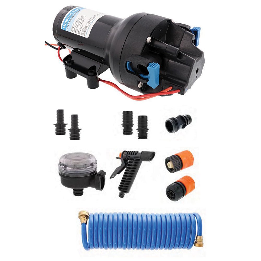 Jabsco HotShot HD5 Heavy Duty Washdown Pump Kit w/25' HoseCoil - 12V - 5GPM - 70PSI [P501J - 119N - 4A]