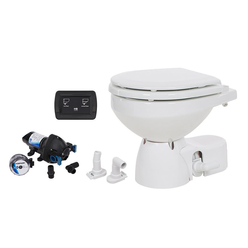 Jabsco Quiet Flush E2 Raw Water Toilet Compact Bowl - 12V - Soft Close Lid [38245 - 3092RSP]