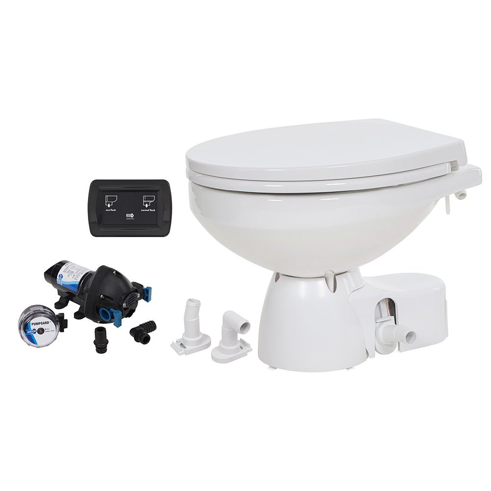 Jabsco Quiet Flush E2 Raw Water Toilet Regular Bowl - 12V Soft Close Lid [38245 - 4192RSP]