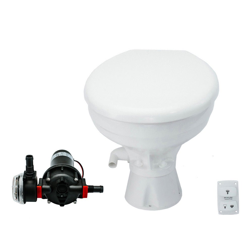 Johnson Pump AquaT Toilet Silent Electric Comfort - 12V w/Pump [80 - 47232 - 01]