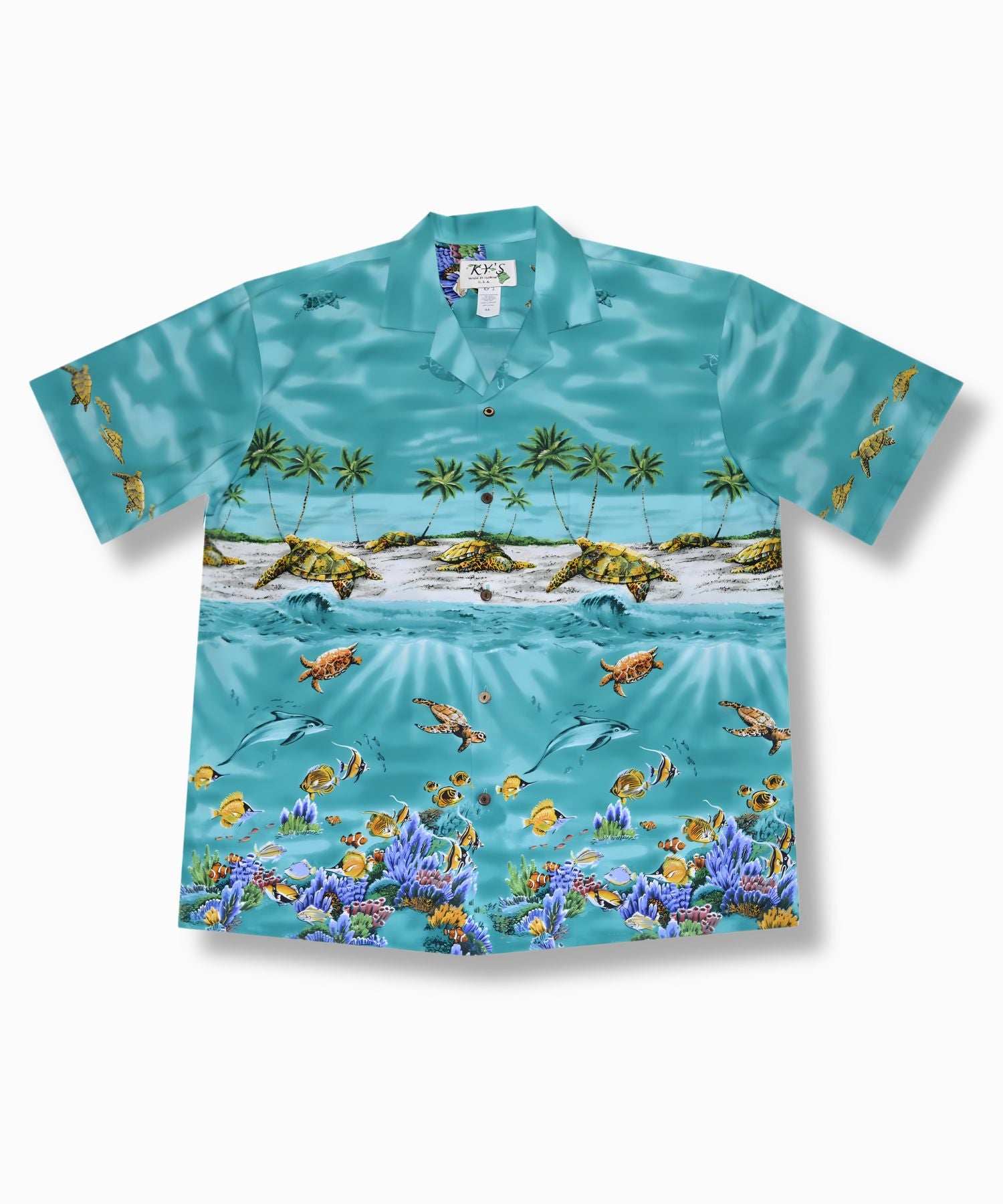 Turtle Bay Aloha Short-Sleeve Shirt with Coconut Buttons