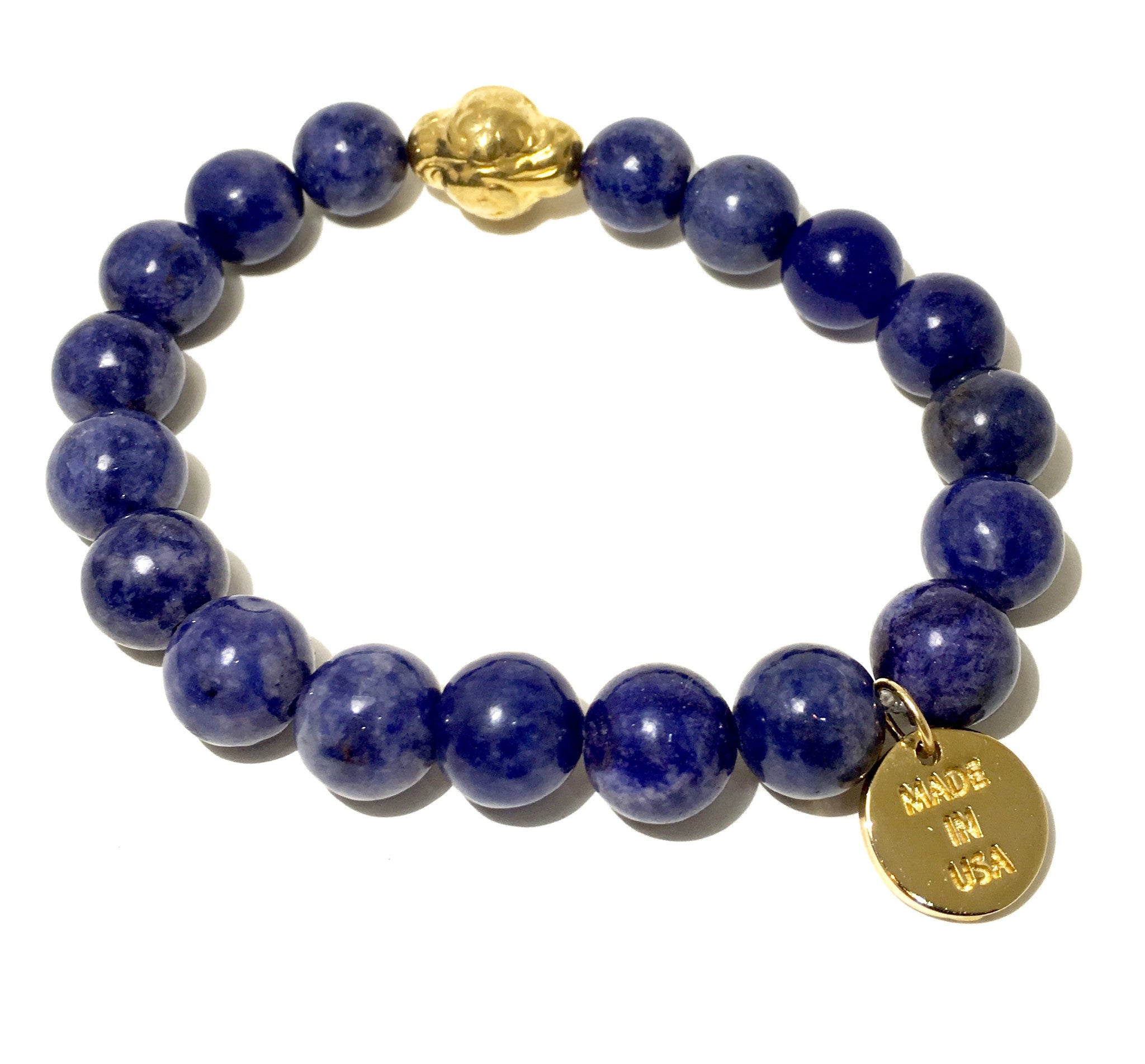 Lapis Lazuli Mantra Stretch Bracelet