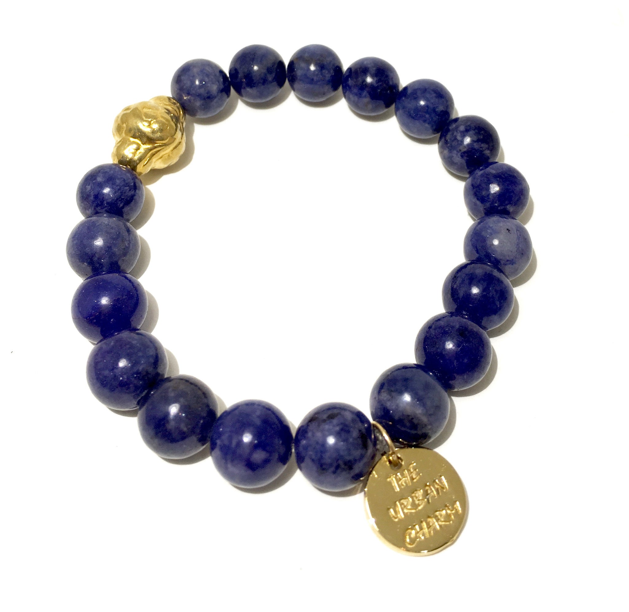 Lapis Lazuli Mantra Stretch Bracelet