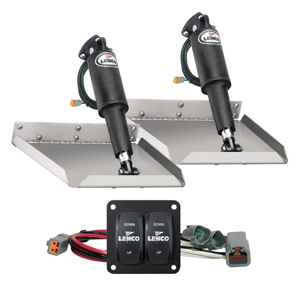 Lenco 12&quot; x 12&quot; Edge Mount Trim Tab Kit w/Double Rocker Switch Kit [15102 - 104]