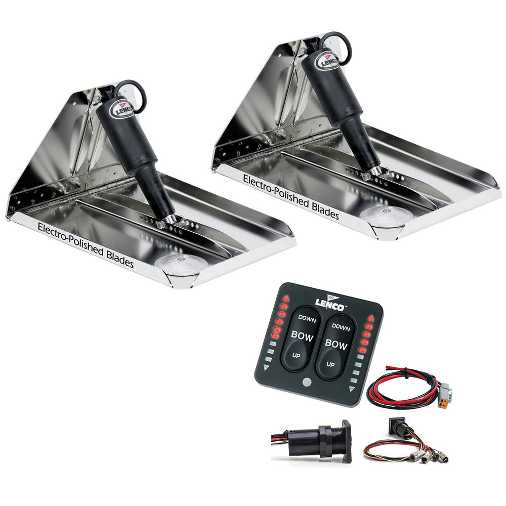 Lenco 16&quot; x 12&quot; Heavy Duty Performance Trim Tab Kit w/LED Indicator Switch Kit 12V [RT16X12HDI]