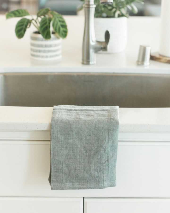 Stone Washed Linen Tea Towel