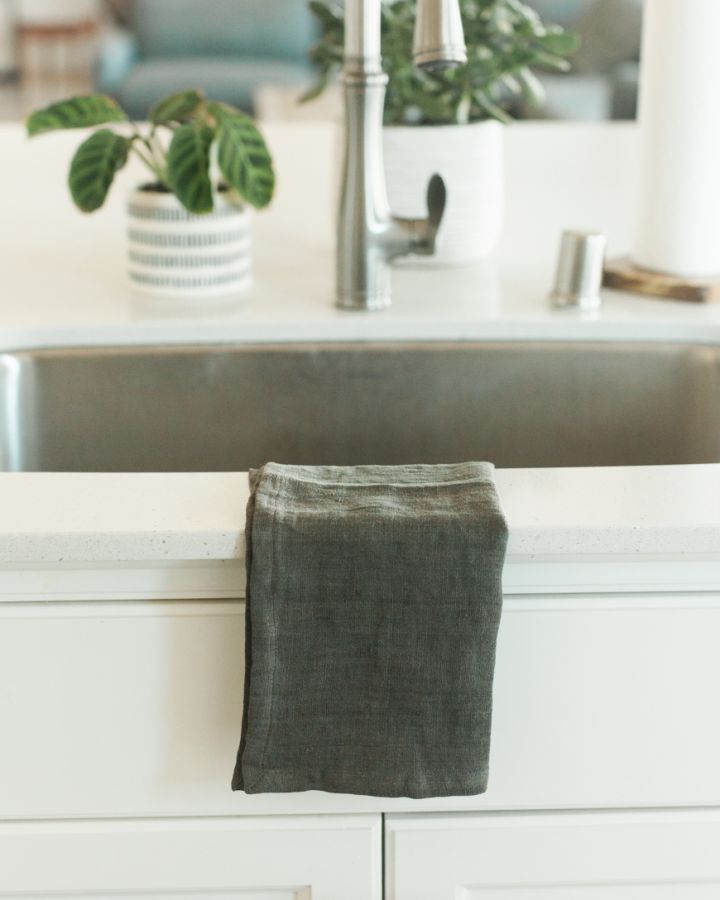 Stone Washed Linen Tea Towel