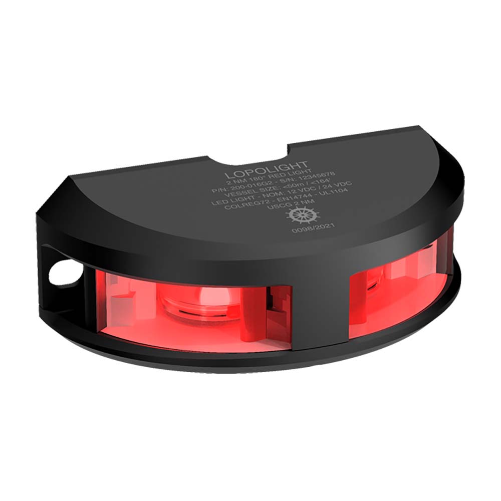 Lopolight Series 200 - 016 - Navigation Light - 2NM - Vertical Mount - Red - Black Housing [200 - 016G2 - B]