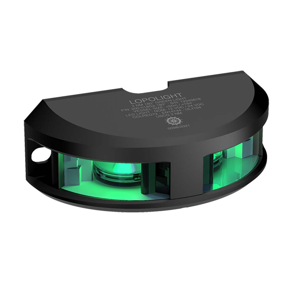 Lopolight Series 200 - 018 - Navigation Light - 2NM - Vertical Mount - Green - Black Housing [200 - 018G2 - B]