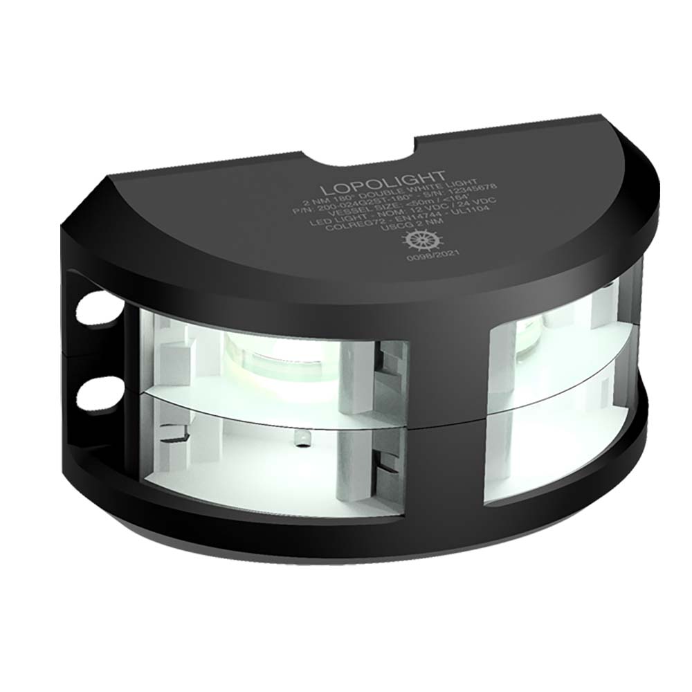 Lopolight Series 200 - 024 - Double Stacked Navigation Light - 2NM - Vertical Mount - White - Black Housing [200 - 024G2ST - B]