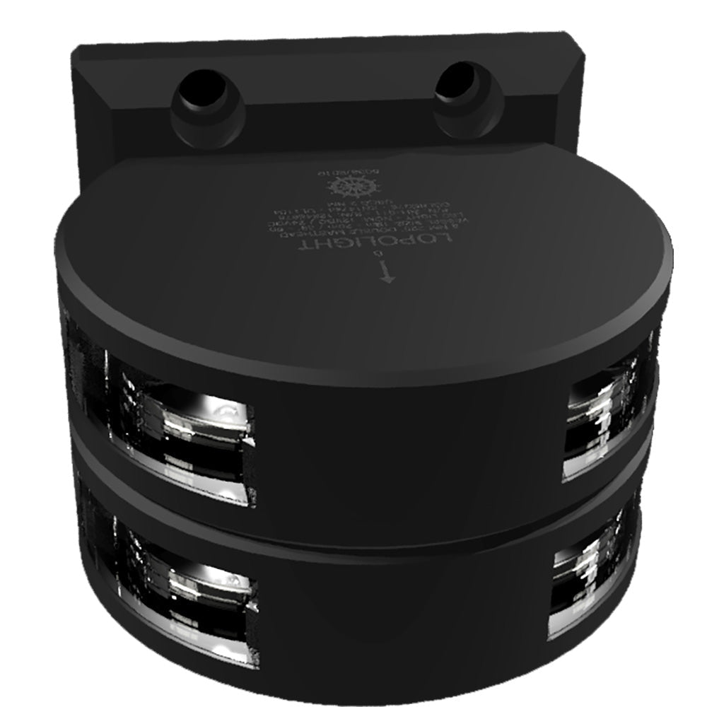 Lopolight Series 201 - 011 - Double Stacked Masthead Light - 3NM - Vertical Mount - White - Black Housing [201 - 011ST - B]