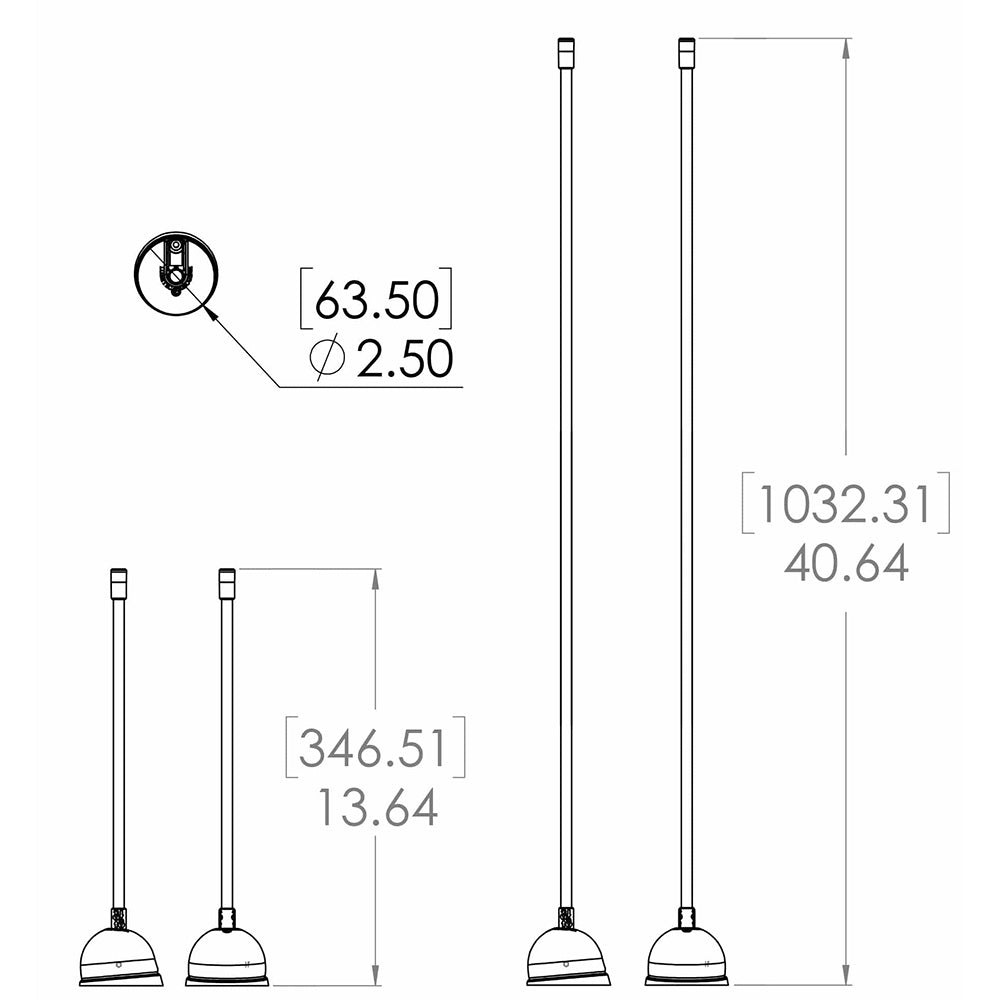 Lumitec Contour Anchor Light - 12&quot; - Black Shaft White Base [101585]