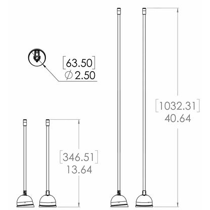 Lumitec Contour Anchor Light - 12&quot; - Black Shaft White Base [101585]