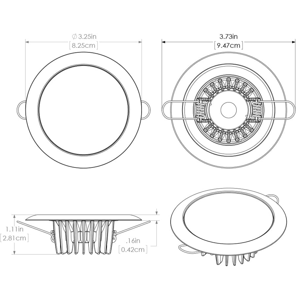 Lumitec Mirage - Flush Mount Down Light - Glass Finish/Polished SS Bezel - 2 - Color White/Blue Dimming [113111]