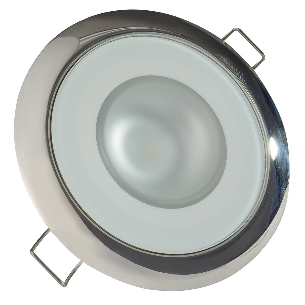 Lumitec Mirage - Flush Mount Down Light - Glass Finish/Polished SS Bezel - 2 - Color White/Blue Dimming [113111]