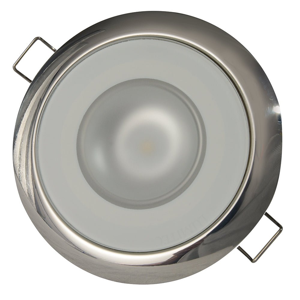 Lumitec Mirage - Flush Mount Down Light - Glass Finish/Polished SS Bezel - 2 - Color White/Blue Dimming [113111]