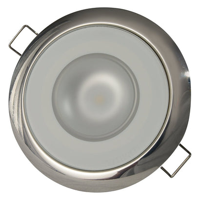 Lumitec Mirage - Flush Mount Down Light - Glass Finish/Polished SS Bezel - 2 - Color White/Blue Dimming [113111]