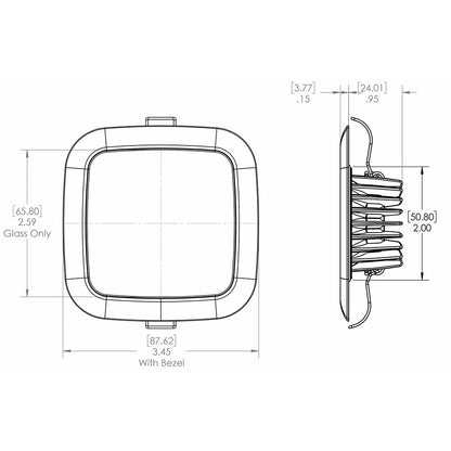 Lumitec Square Mirage Down Light - Warm White Dimming - Hi - CRI - Polished Bezel [116119]