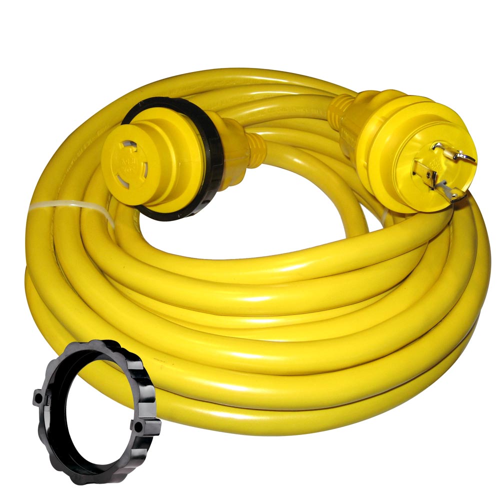 Marinco 30 Amp Power Cord Plus Cordset - 35' - Yellow [35SPP] - Fin & Anchor