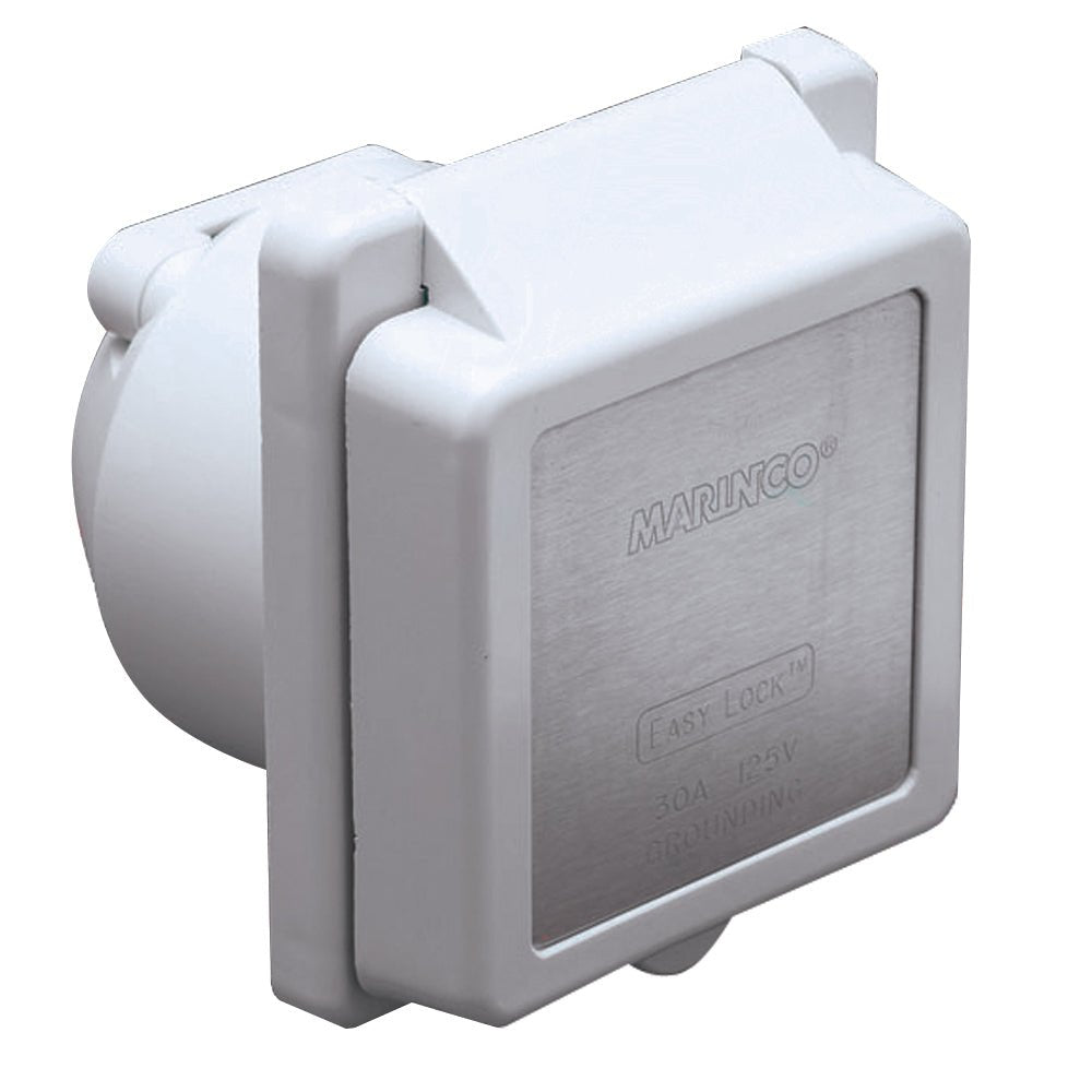 Marinco 301EL - B 30A Power Inlet - White - 125V [301EL - B] - Fin &amp; Anchor