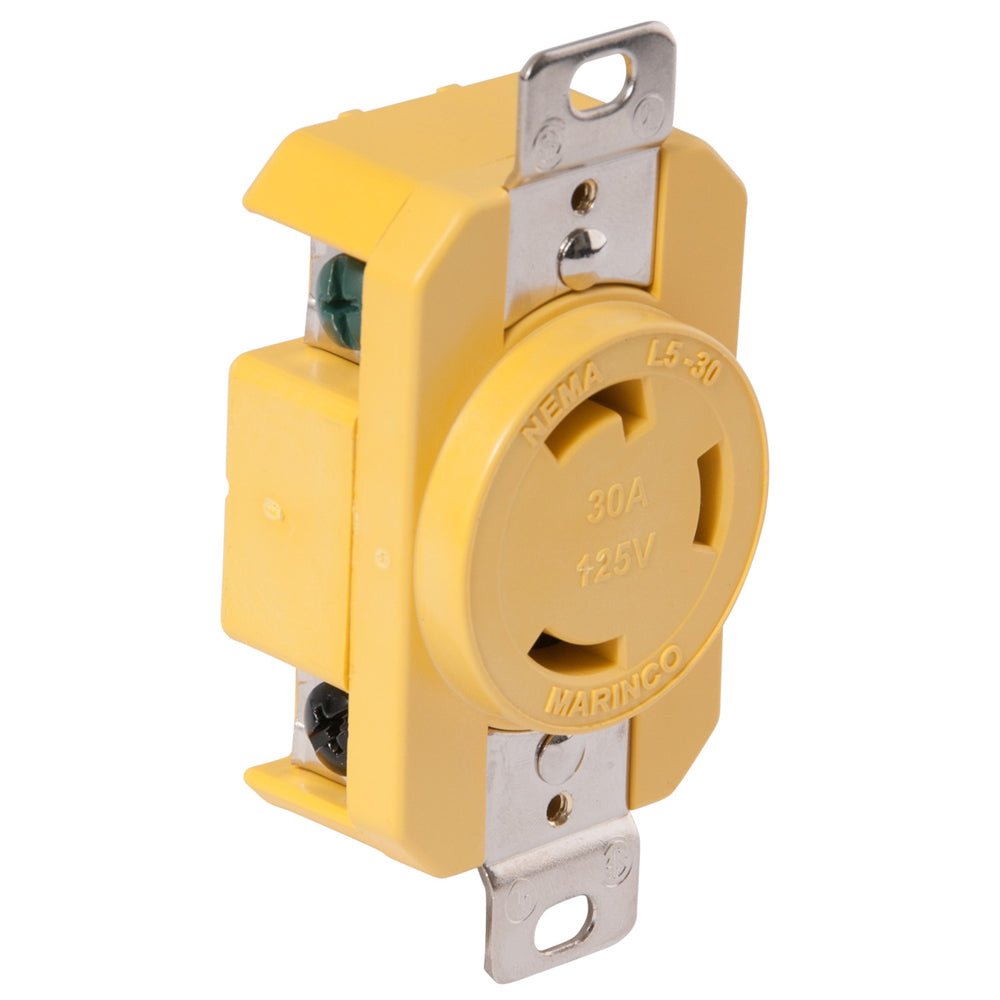 Marinco 305CRR 30A Receptacle - Yellow - 125V [305CRR] - Fin & Anchor