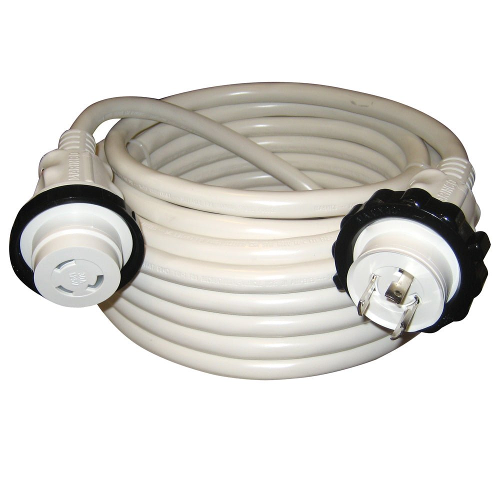 Marinco 30A 125V Molded Standard Cordset - White - 50' [199120] - Fin & Anchor