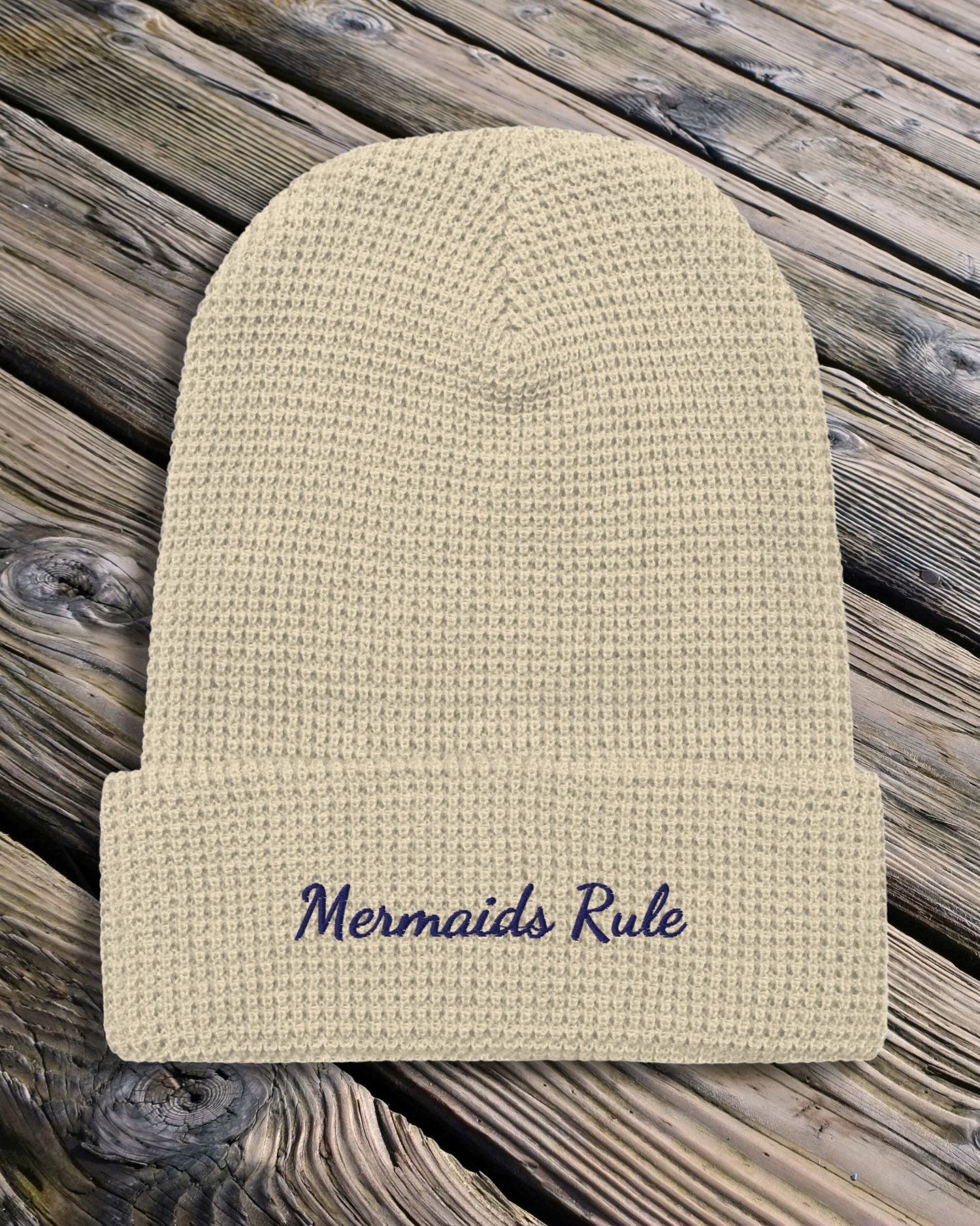 Mermaids Rule Waffle Beanie