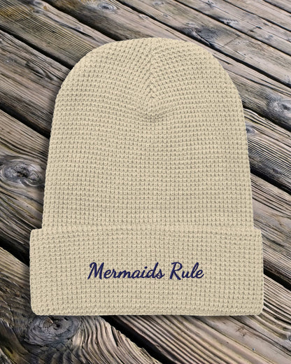 Mermaids Rule Waffle Beanie