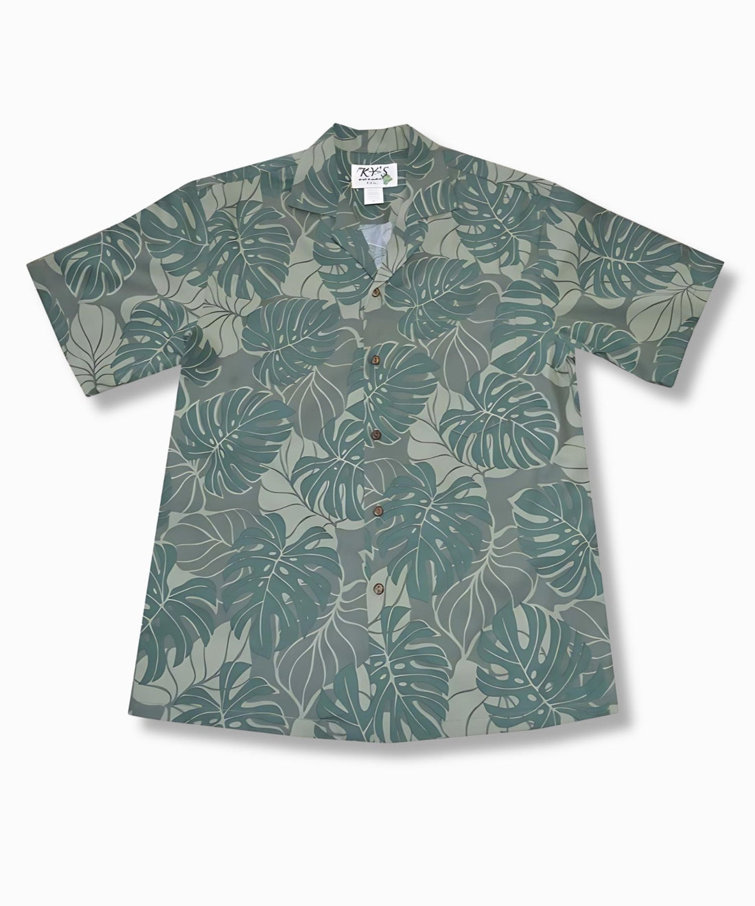 Monstera Deliciosa Aloha Short-Sleeve Shirt with Coconut Buttons