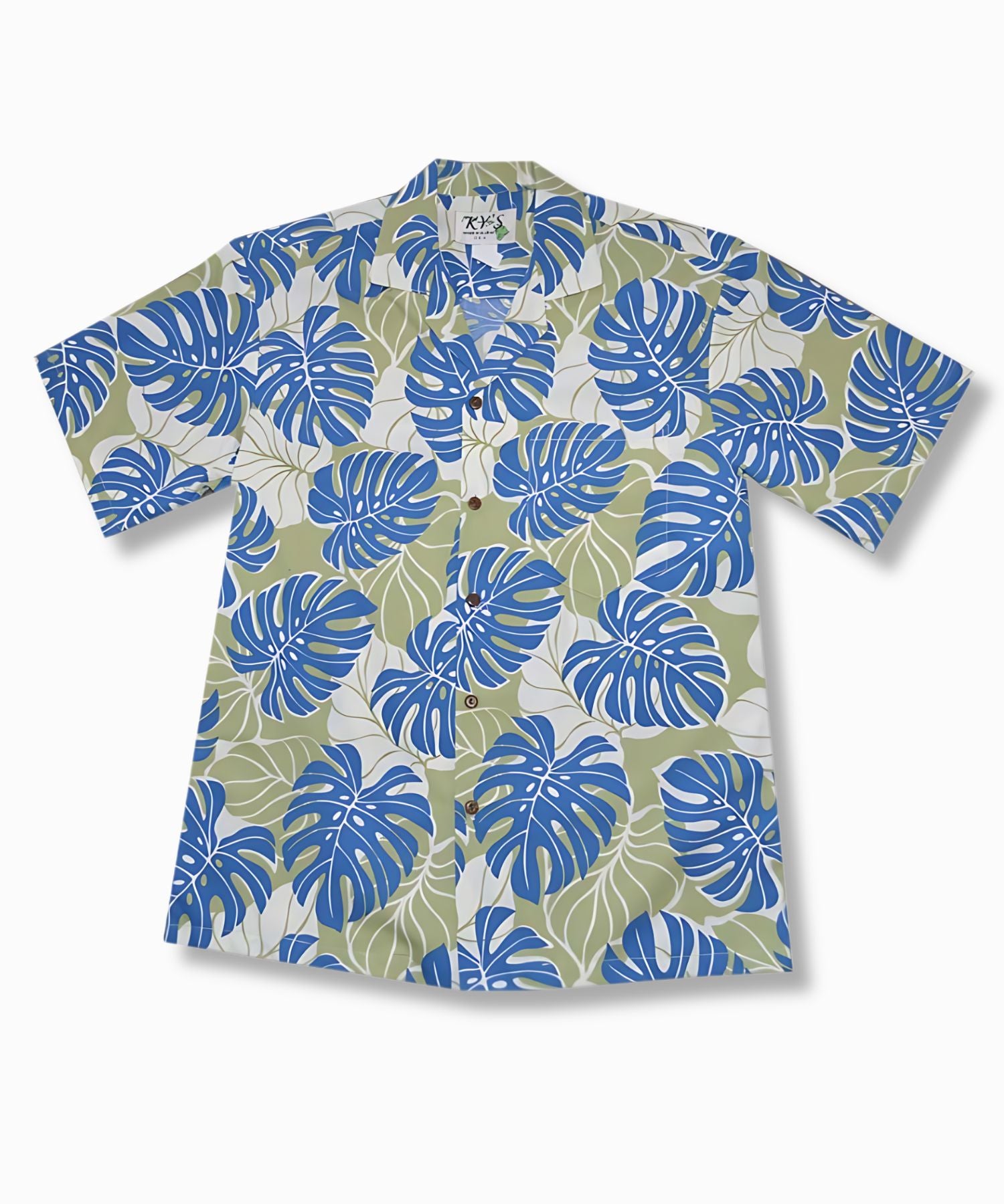 Monstera Deliciosa Aloha Short-Sleeve Shirt with Coconut Buttons