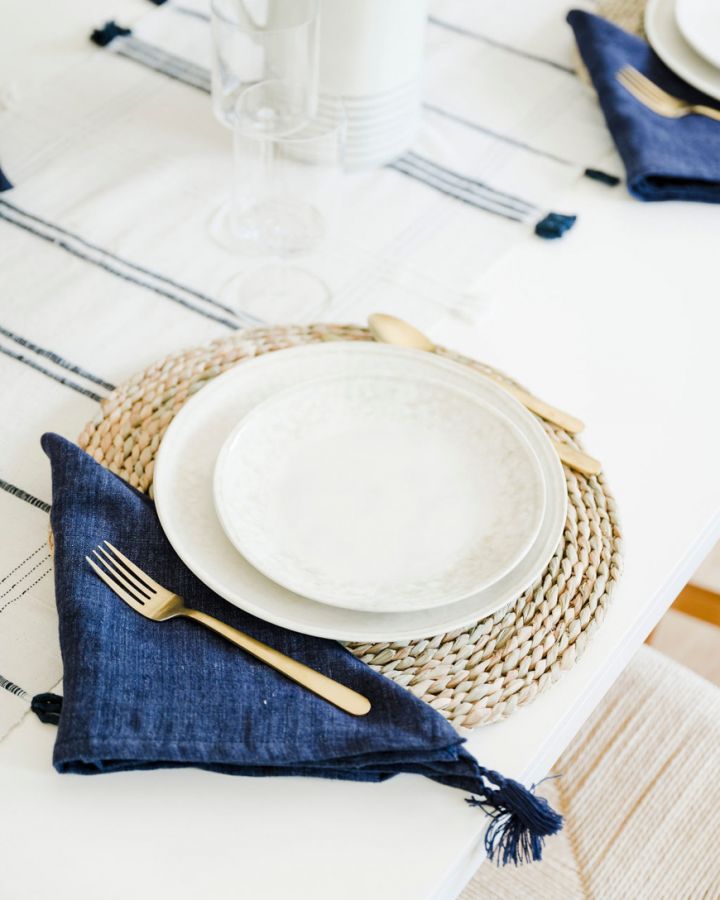 Stone Washed Linen Tasseled Napkins - 0