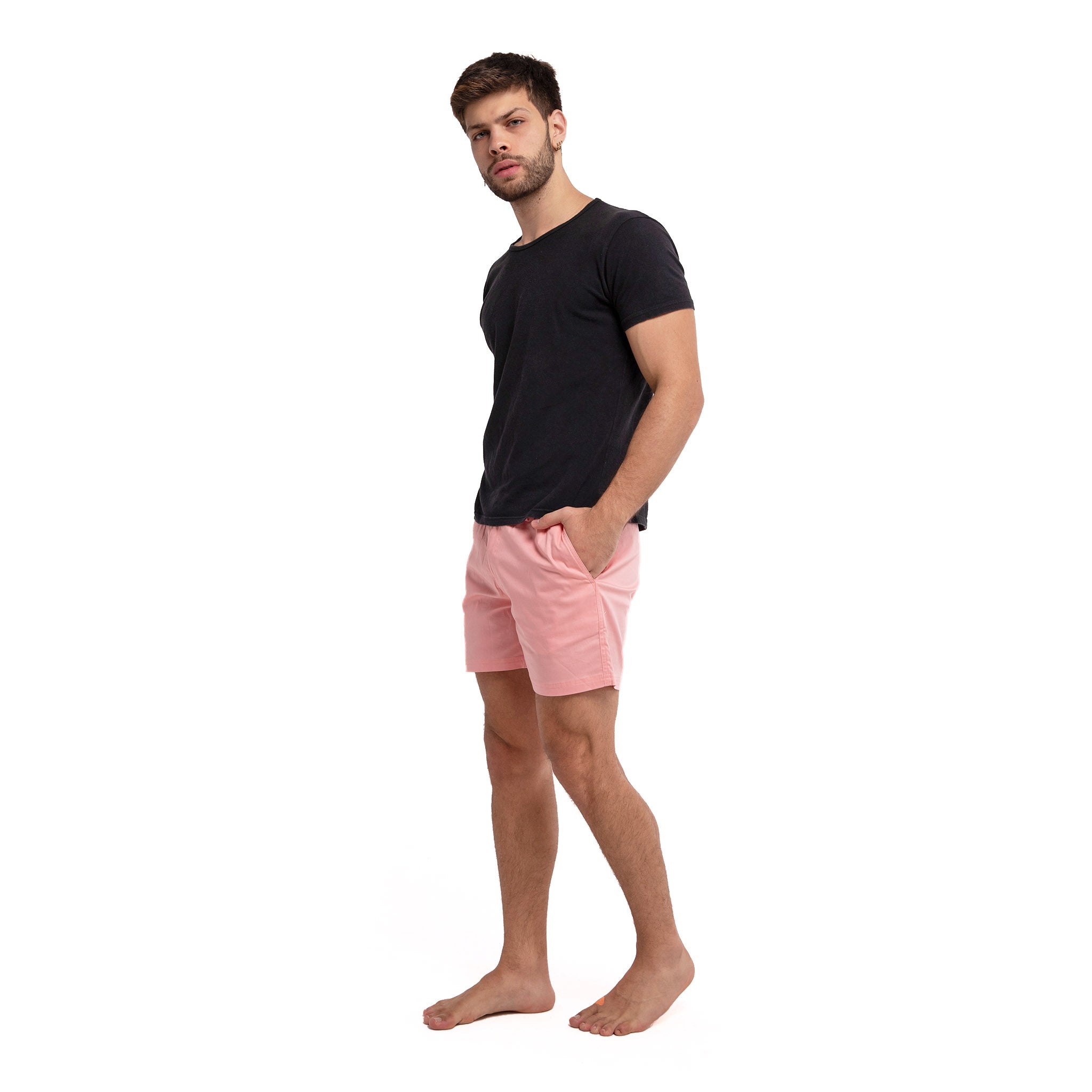 Men's Casual Cotton Bermuda Shorts - Pink
