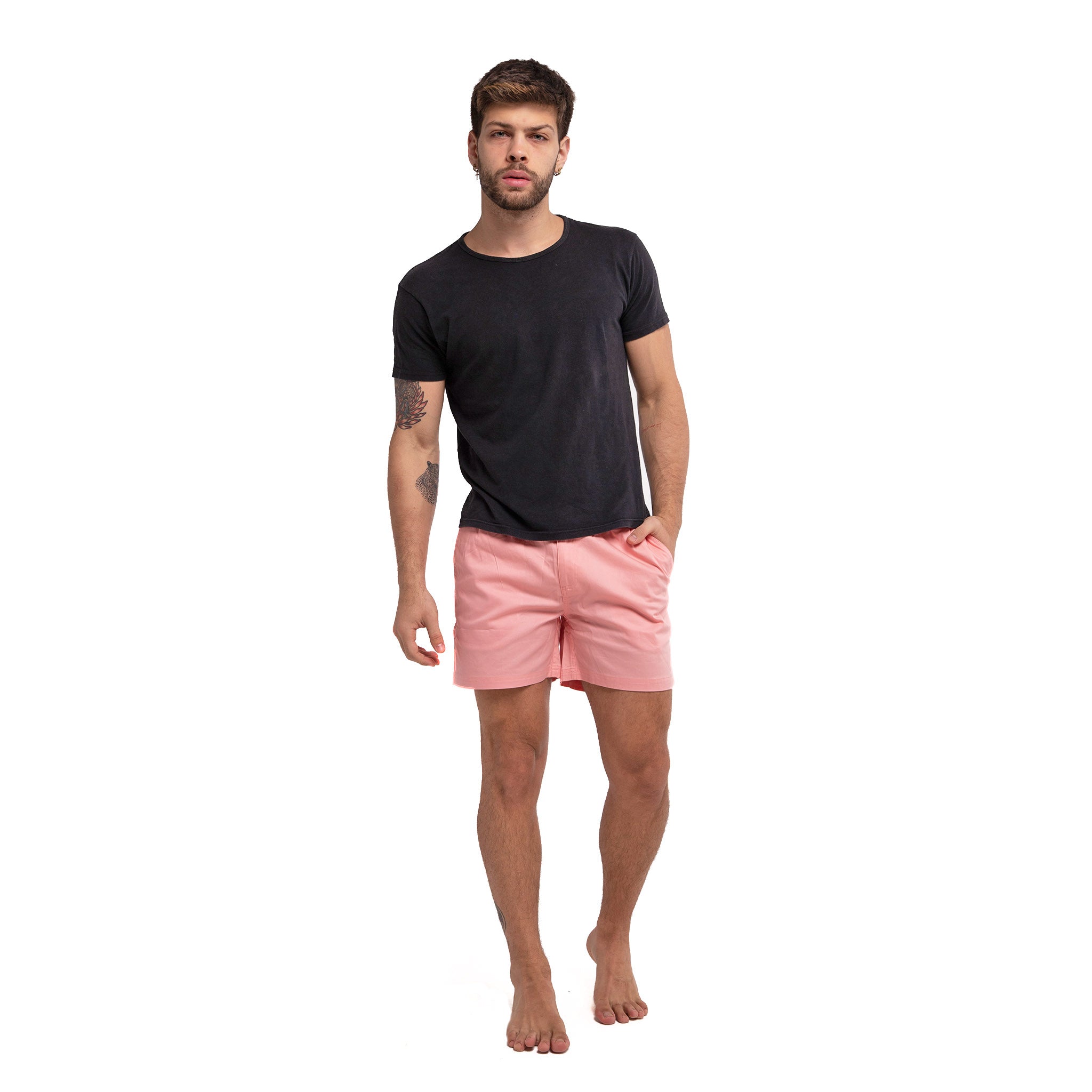 Men's Casual Cotton Bermuda Shorts - Pink