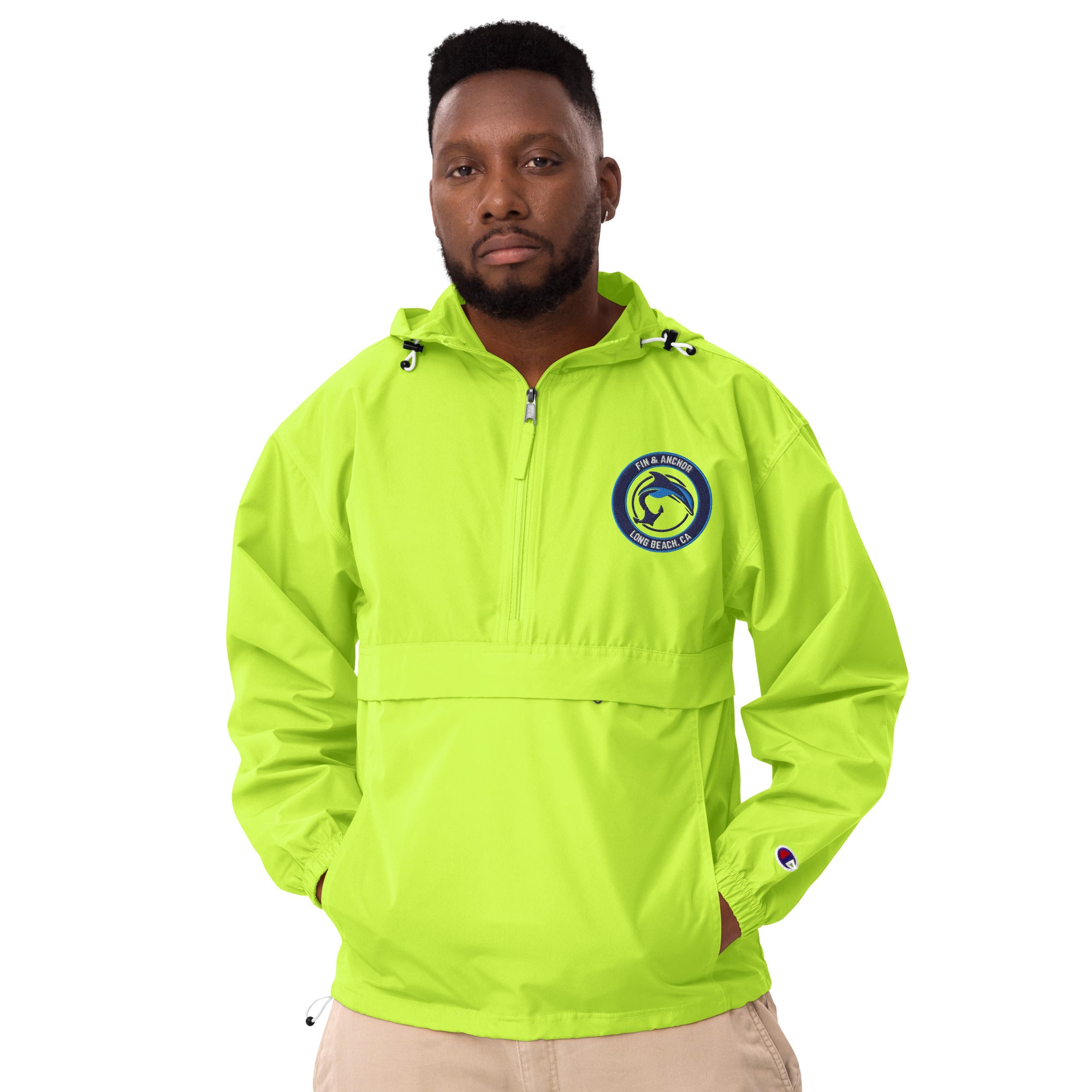 Seafarer Half-Zip Packable Pullover Jacket - Safety Green