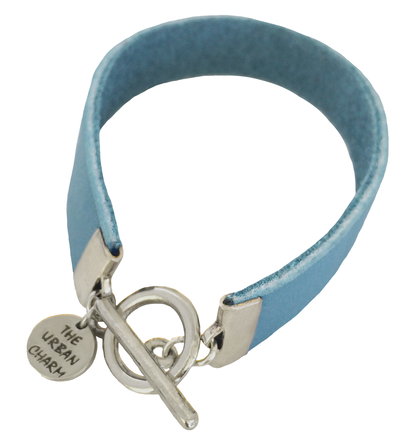 Baby Blue Leather Color Band Bracelet