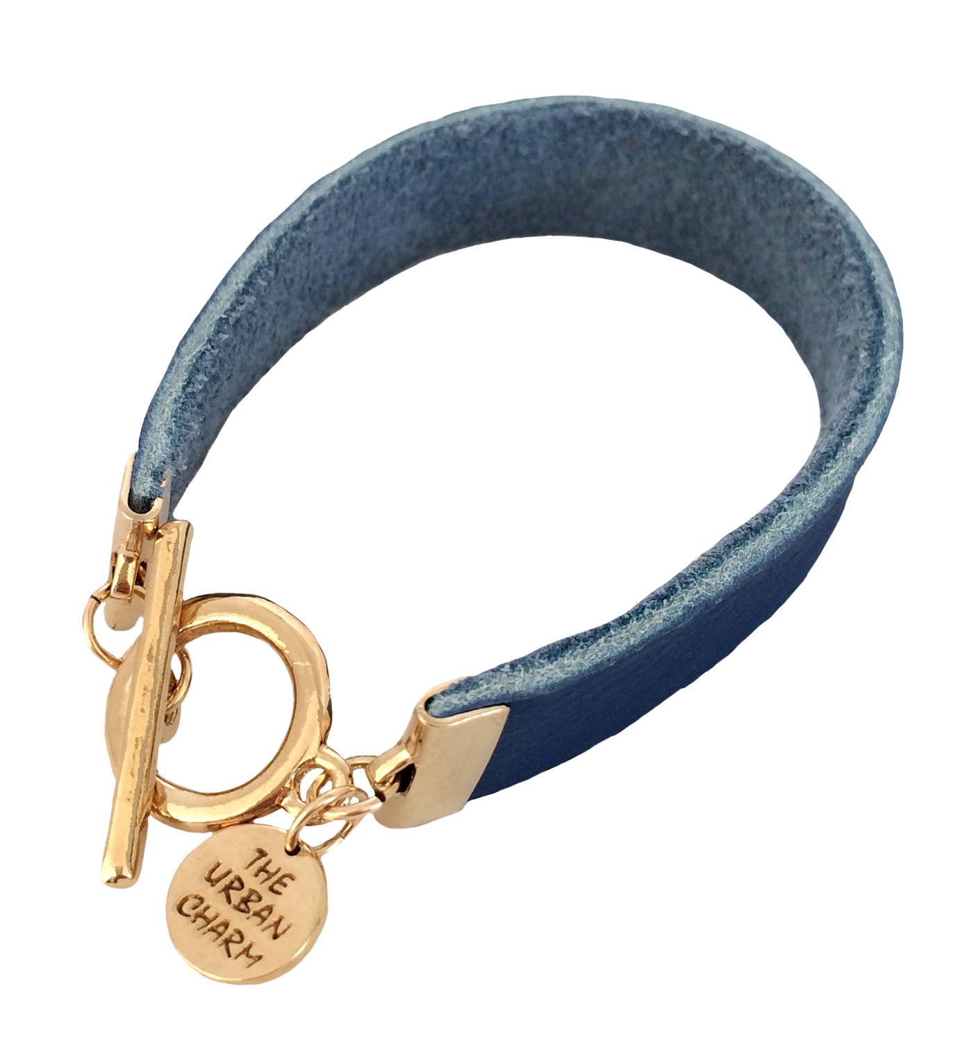 Blue Leather Color Band Bracelet